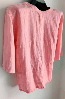 Blusa túnica rosa lino Yves Saint Laurent Rive Gauche vintage fabulosa Foto 1 de 4