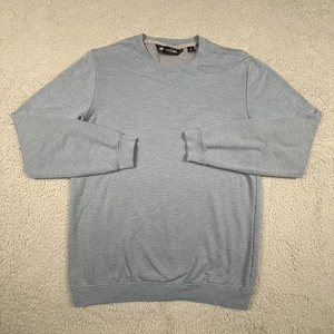 Travis Mathew Sweater Men Small Gray Golf Crewneck Pullover Peru Cotton Blend - Picture 1 of 14