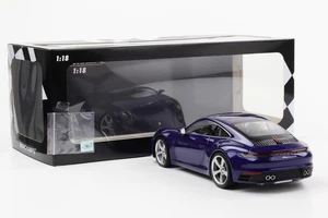1:18 Minichamps Porsche 911 992 Carrera 4S 2019 Enzianblau-metallic Film Bad Boy - Picture 1 of 6
