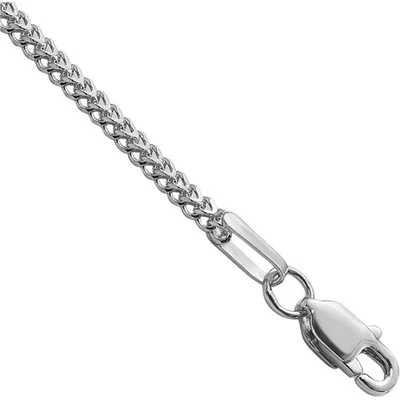 14K Solid White Gold 1.3mm Franco Link Chain Bracelet - Image 1 of 4