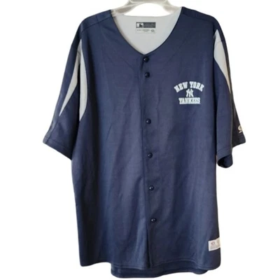 Vintage Top Fan New York Yankees Button-up Navy Jersey Men's 2XL - Image 1 of 4
