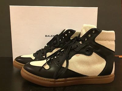 Balenciaga Women's High Top Fashion Sneakers Natural Black 41/10 $695 - Image 1 of 4