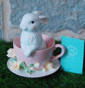 Martha Stewart Teacup Bunny Nuevo con etiquetas Copa de Pascua Platillo Conejo Shabby Rosa Chic - Imagen 1 de 6