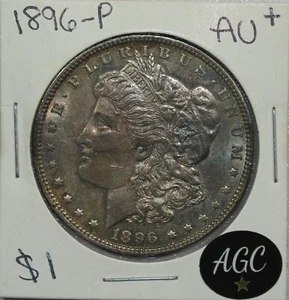 1896 P MORGAN DOLLAR AU / BU - NICE COLOR! - Picture 1 of 2