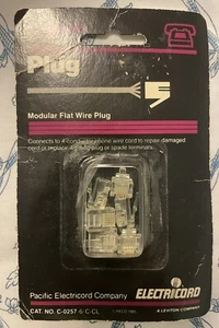 Phone Plug - Modular Flat Wire Plug 6pcs Electricord C-0257-6/C-CL - Bild 1 von 2