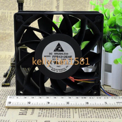 100% Test 1pc Delta FFB1212EHE 3A 12V 12cm 12038 4-wire Double Ball Cooling Fan - Image 1 of 2
