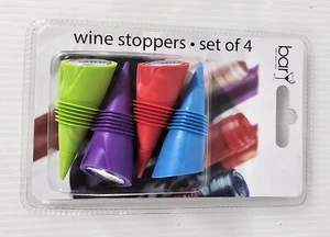 Silicone Wine Stoppers Set of 4, Bar Y3 - Picture 1 of 4