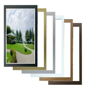 Stylish Picture Frame Flat Wood Photo Frames Real Wood Poster Frame Any Sizes - Picture 1 of 6
