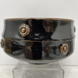 David Leach Decorated by 8 Roundels Raised In Relief Vase Tenmoku Glaze DL #967 - Picture 1 of 12
