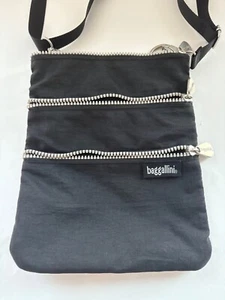 Baggallini Black Crossbody Bag With Multiple Zipper Pockets & Adjustable Straps - Picture 1 of 7