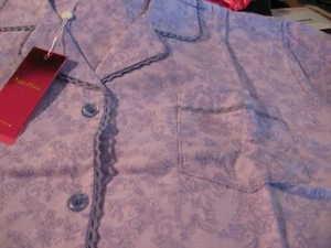 DAMEN-SCHLAFANZUG FLANELL GRÖSSE 2XL XXLARGE 1X 100 % BAUMWOLLE LILA PAISLEY NEU MIT ETIKETT - Bild 1 von 6