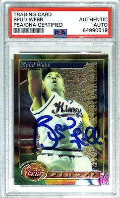 1993 94 Topps Finest SPUD WEBB Signed Auto Signed Card #57 PSA/DNA Slabbed - Image 1 of 3
