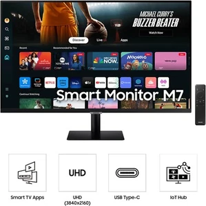 Samsung LS32DM702UNXGO 32" 4K UHD Monitor – HDR, FreeSync - Picture 1 of 4