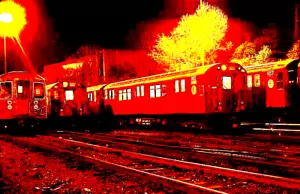 ORIGINAL KODACHROME SLIDE NYC SUBWAY R-33 8852, 8847 CONCOURSE YARD APR 20, 2002 - Picture 1 of 1