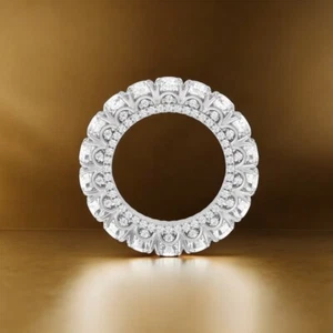 8 Ct Round Wedding Diamond Eternity Band Lab Grown 4.5 MM PT950 Platinum E F VS - Picture 1 of 11
