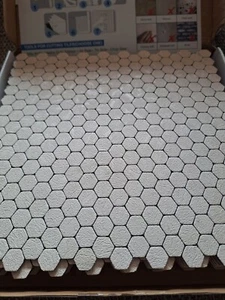 VAOVI Small 3D Stone Effect Hexagon Self Adhesive Wall Tiles,Bathroom Tile Stick - Picture 1 of 7