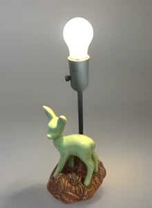 Retro 1950s Mid Century Shawnee Pottery Deer Desk Table Lamp Working (4D) - Picture 1 of 5