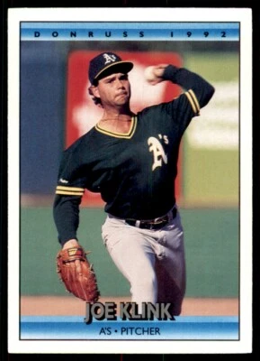 1992 Donruss Joe Klink Oakland Athletics #183 - Image 1 of 2