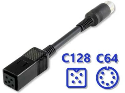 KEELOG Adaptador PSU C128-C64 - Cable de fuente de alimentación Commodore 128 to 64, adaptador de fuente de alimentación