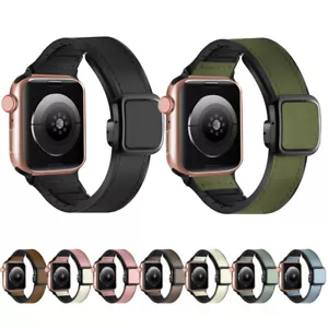 Magnetschnalle Lederband für Apple Watch 11 10 9 8 7 6 5 SE 44/45/42/46/49mm - Bild 1 von 17