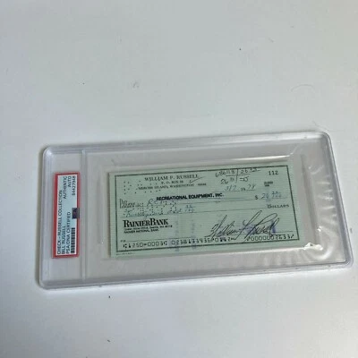 Bill Russell Signed Autographed Bank Check PSA DNA Boston Celtics HOF Legend - Image 1 of 3