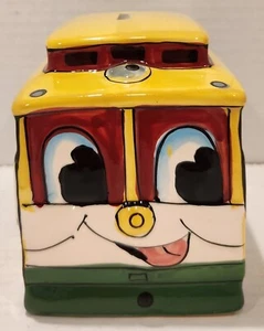 Ceramic Coin Bank San Francisco Cable Car Trolley Smith Novelty Company Vintage - Picture 1 of 6
