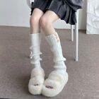 Women Footless Boot Cuffs Side 3 Button Ribbed Knit Stretch Leg Warmers Socks