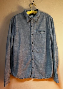 AG Adriano Goldschmied Mens Slim Fit Button Up Long Sleeve Shirt Medium Chambray - Picture 1 of 10