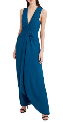 NUEVO CON ETIQUETAS BCBGMAXAZRIA Vestido Satinado Azul Poseidón 8 $298 Foto 1 de 4