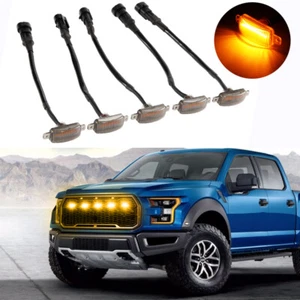 5X Raptor Style LED Amber Front Grille Lighting Kit Universal For Ford Truck SUV - Picture 1 of 12