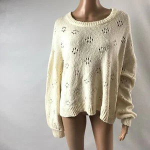$98 Madewell F18 Women's Floral Piontelle Pullover Sweater Ivory L Style# K7104 - Picture 1 of 5