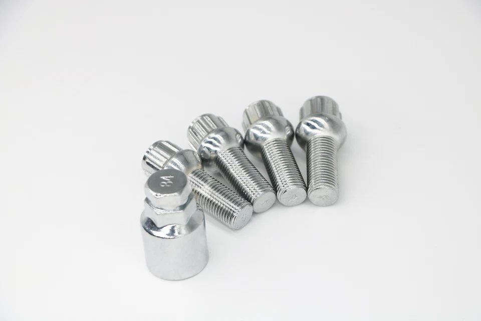 4+1 12x1.5 CROMO MERCEDES BENZ BOLA ASIENTO TUERCA PERNO CERRADURAS 30MM VÁSTAGO Foto 1 de 1