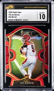 2020 Panini Select 46 Joe Burrow Die-Cut Red Prizm RC CSG 10 - Imagen 1 de 2