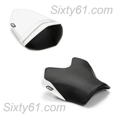 Fundas de asiento Kawasaki Z750 2007-2011 2012 negro blanco piloto pasajero Luimoto Foto 1 de 2