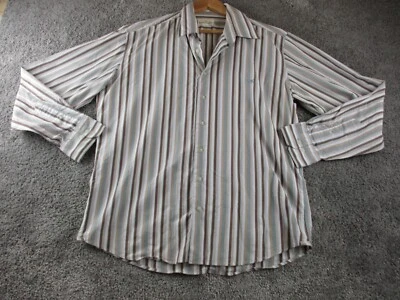 Camisa Rodd & Gunn R&G manga longa grande gola abotoada listrada algodão - Imagem 1 de 4