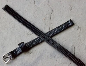 Long Omega vintage watch strap NOS 1950s/60s Genuine Lizard 1/4 inch ends 6.5mm - Picture 1 of 5