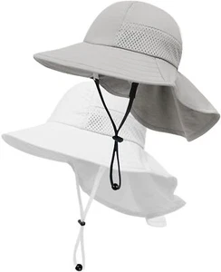 2-Pack Toddler Baby Sun Hat Kids Summer UPF 50+ for Boys Girls Adjustable Bea... - Picture 1 of 6