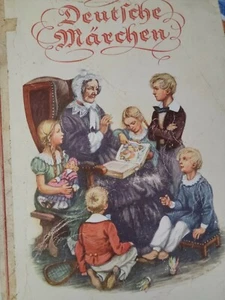 Antique 1939 Deutsche Marchen GERMAN FAIRYTALES 120p with LITHOGRAPHS / pictures - Foto 1 di 12