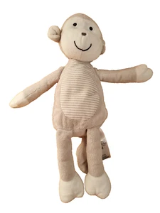 M&S Monkey Chimp Grey White Stripe Plush Soft Toy Marks & Spencer Comforter - Picture 1 of 7