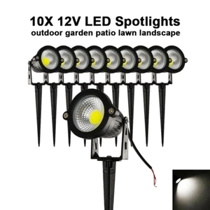 10X 12V LED Spotlights COB Cool White Outdoor Decor IP65 Hardwired Low Voltage - Picture 1 of 12