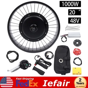 20" 48V 1000W E-Bike Conversion Kit Electric Bicycle Front Wheel Motor Fat Tire - Picture 1 of 16