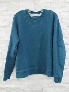 Vince Teal Men's Cotton Terry Knit Elbow Patch Sweatshirt Crewneck S - Picture 1 of 4