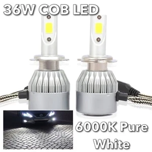 H7 Bulbs Headlights High Beams 36W X2 LED High Power COB 6000K Xenon White M1 MA - Picture 1 of 2