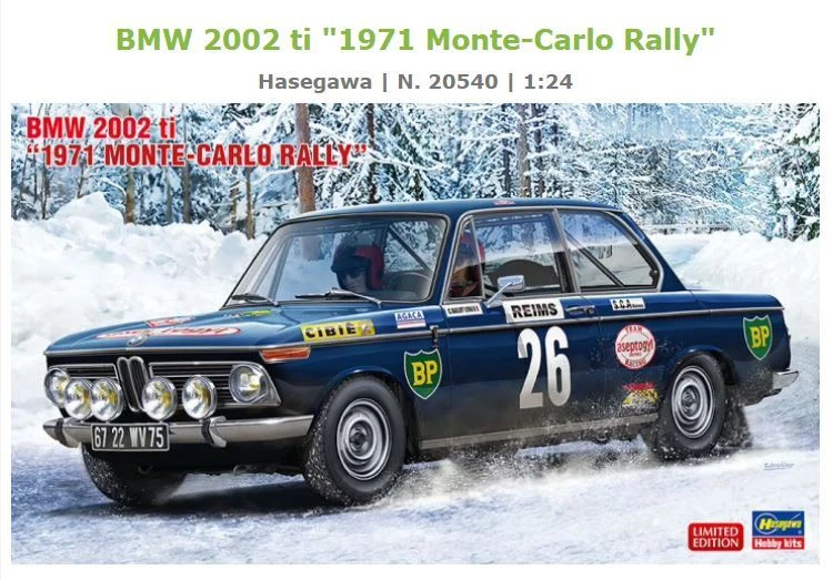Modellino auto kit di montaggio da montare Hasegawa BMW 2002 Ti 1971 modellismo - Immagine 1 di 1