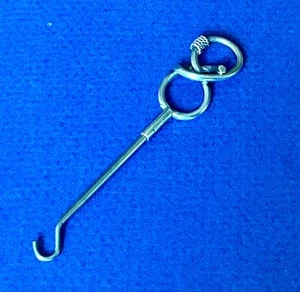 Vintage Shoe Glove Button Hook- Silver tone figure 8/coiled rope- 3” -steel hook - Picture 1 of 4