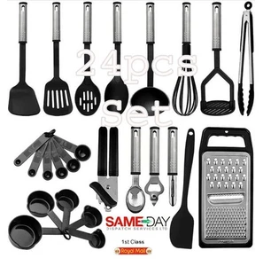 24-teiliges Silikon Küchenutensilien Set Antihaft Kochlöffel und Backwerkzeuge - Bild 1 von 9