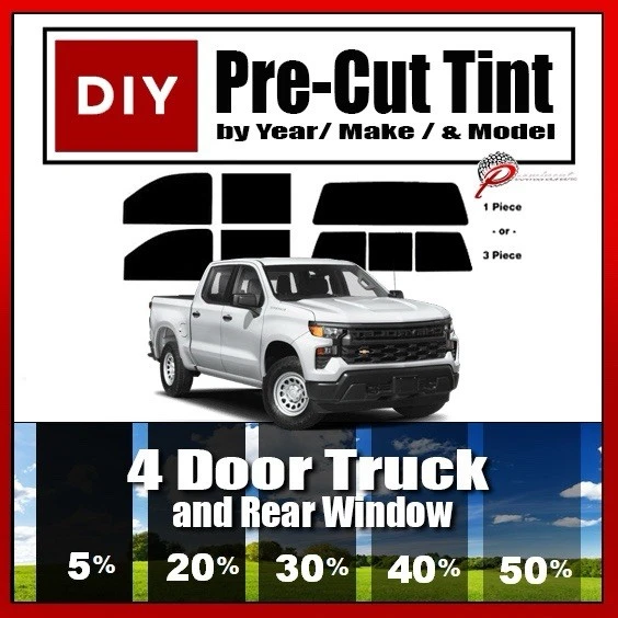 Tinte de ventana precortado obsidiana 3M para Chevrolet Silverado Foto 1 de 1