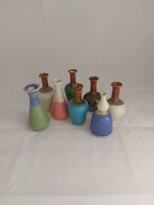 8 Pretty Miniature Ceramic Bud Vases, All Different Designs - Picture 1 of 7