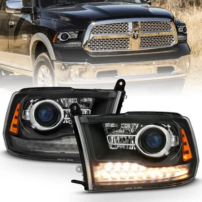 Faros proyectores estilo tablón halo ANZO para Dodge Ram 1500 2009-2018 Foto 1 de 4