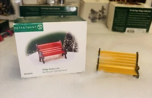 YELLOW Department 56 Village YELLOW Wrought Iron Park Bench with Box NOT RED - Picture 1 of 3